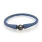 Pulsera de silicona azul para niños con perla de Tahití