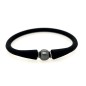 Pulsera de silicona negra con perla de Tahití
