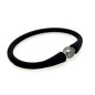 Pulsera de silicona negra para niños con perla de Tahití