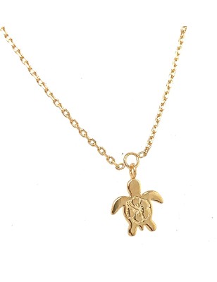 chaîne de cheville plaqué or doré tortue