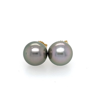 Boucles d'oreilles or jaune 750/00 Perles de Tahiti pastel 8,39mm