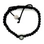 Bracelet Shamballa noir Perle de Tahiti