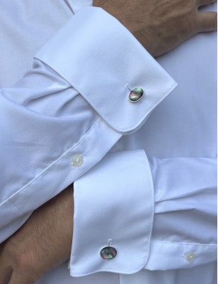 Boutons de Manchette en argent 925 et nacre de Tahiti prix