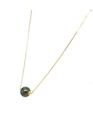 18K yellow gold Tahitian pearl necklace