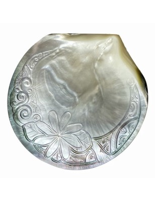 Nacre de Tahiti gravure tiare