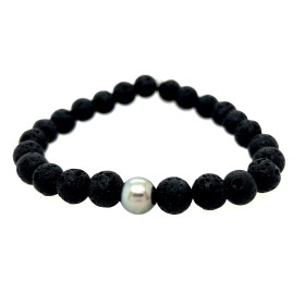 lave stones tahitian pearl bracelet