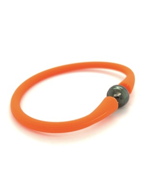 Pulsera de silicona naranja Perla de Tahití