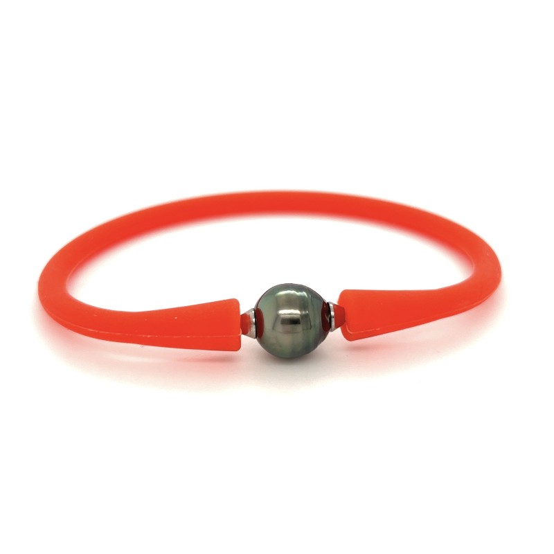 Bracciale in silicone corallo Perla di Tahiti