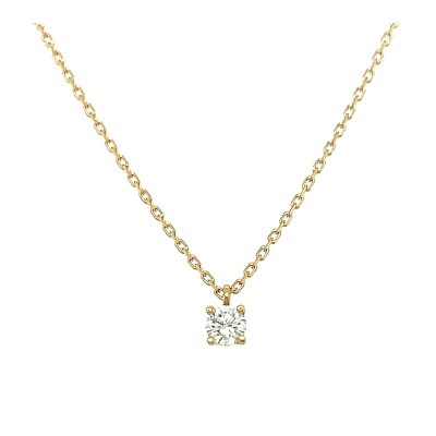 0,20 carat diamond 18K yellow gold necklace