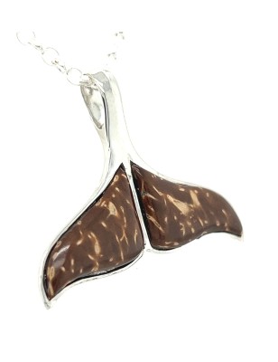 pendentif argent 925/00 queue de baleine noix de coco