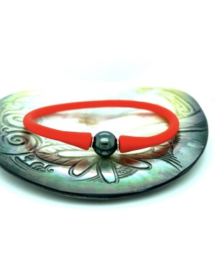 Tahitian Pearl silicone bracelet cultured pearls - tahitian jewerly for men - tahitian jewerly stores