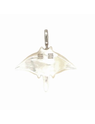 freshwater mother of pearl pendant manta ray silver price