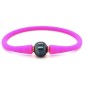 Pulsera deportiva con perla de Tahití negra y rosa - 10/11 mm