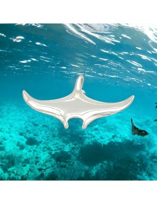 Pendentif raie manta argent 925/00