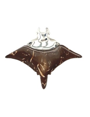 Pendentif raie manta argent 925/00 rhodié et coco