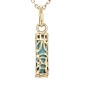 Équilibre - Pendentif Tiki Plaqué Or Jaune - Résine Bleue