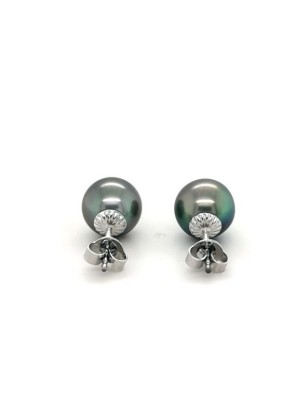 Sterling silver 925/00 Tahitian pearl earrings
