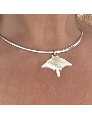 raie manta pendentif femme nacre blanche prix