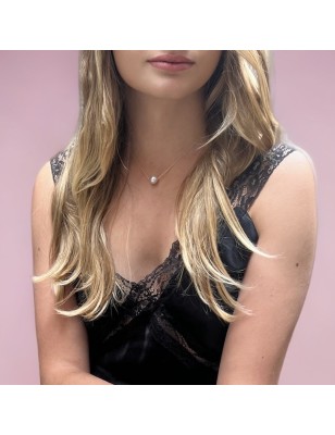 Collier or 750/00 Perle de Tahiti blanche