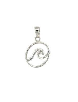 pendentif vague argent motif océan en pendentif