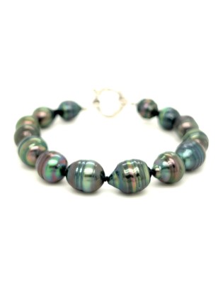 Pulsera Perles de Tahiti Pavo Real Azul Rosa