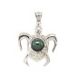 Tahitian blue pearl sterling silver turtle pendant