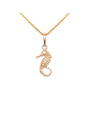 Seahorse 18K gold pendant
