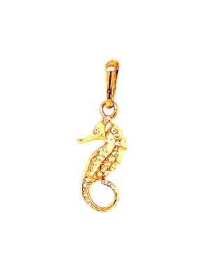Seahorse 18K gold pendant - tahitian jewelry - tahitian jewerly stores