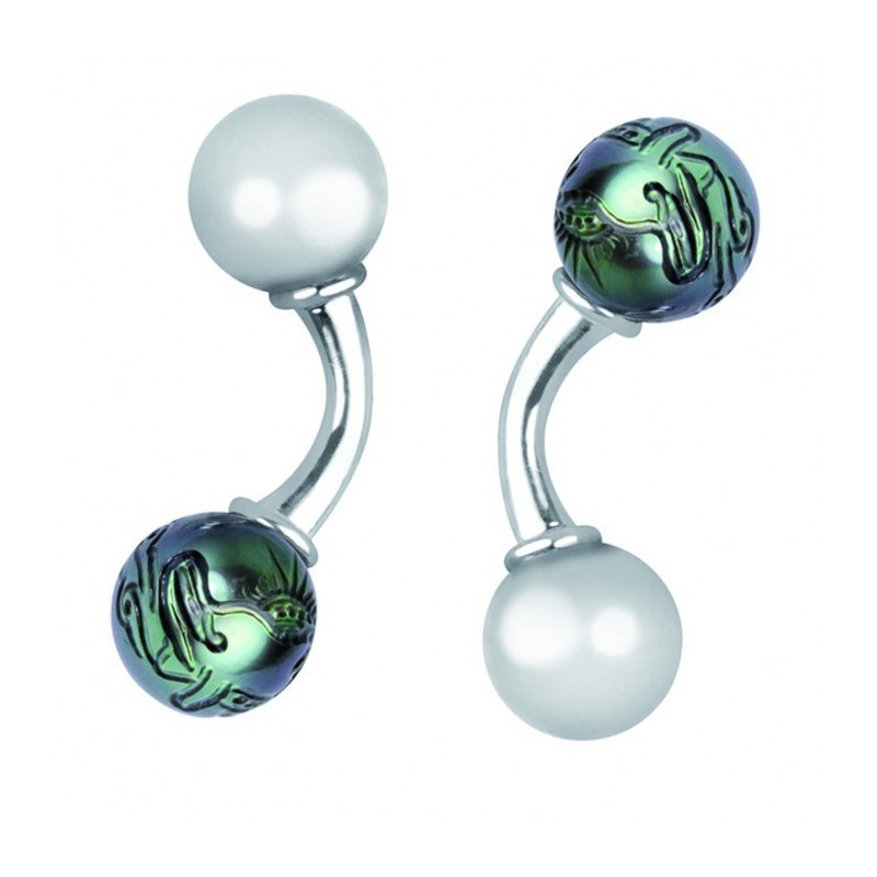Cufflinks engraved Tahitian Pearls