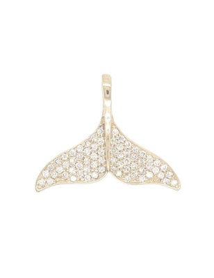 18K pendant 1,50 grams & diamonds 0,18ct whale's tail