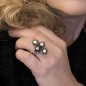 Harmonie - Bague Argent Rhodié 4 Perles de Tahiti