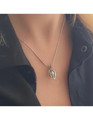 Pendentif cage en argent sans perle
