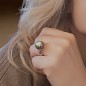 Peacock 12,88mm Tahitian Pearl Ring - Rhodium Silver