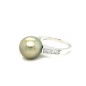 Champagne 11,41mm Tahitian Pearl sterling silver ring