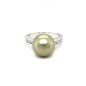 Champagne 11,41mm Tahitian Pearl sterling silver ring