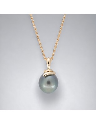 drop Tahitian pearl 18K gold pendant - tahitian jewerly - tahitian jewerly stores