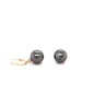 Terena - Tahitian pearl golden silver earrings