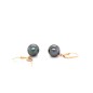 Terena - Tahitian pearl golden silver earrings