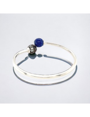 Lapis lazuli and Tahitian Pearl bangle