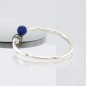 Sterling silver lapis lazuli and Tahitian pearl bangle bracelet
