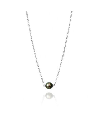 Clea - Collier Solitaire Perle de Tahiti en Argent 925