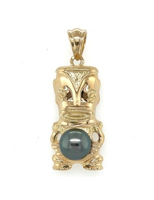 Mana Nui - Pendente Tiki in oro 750 e Perla di Tahiti