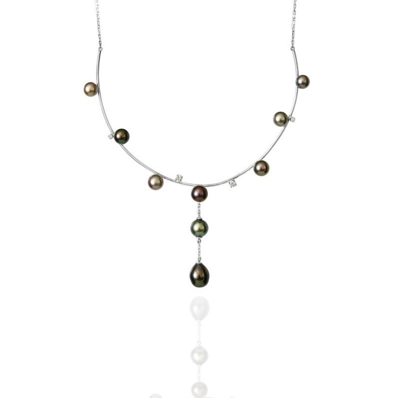 Collar de plata con perlas de Tahití