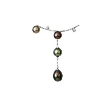 Tahitian Pearls Silver Necklace