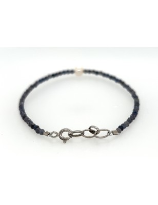 bracelet argent 925/00 saphirs perle d'eau douce