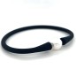 Bracelet Homme Perle d'Eau Douce Blanche - Rubber Noir