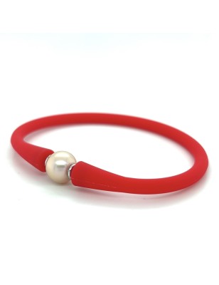 Pink freshwater pearl red bracelet hawaian pearls