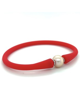 Pink freshwater pearl red bracelet hawaian pearls