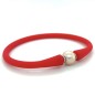 Braccialetto in silicone con perle d'acqua dolce rosa