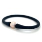Pink freshwater pearl black bracelet